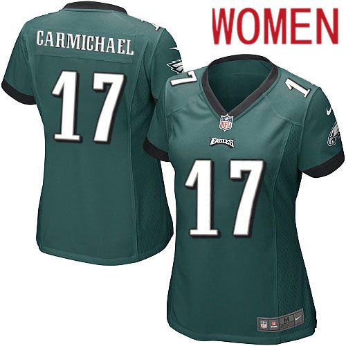 Women Philadelphia Eagles #17 Harold Carmichael Nike Midnight Green Game NFL Jersey->women nfl jersey->Women Jersey